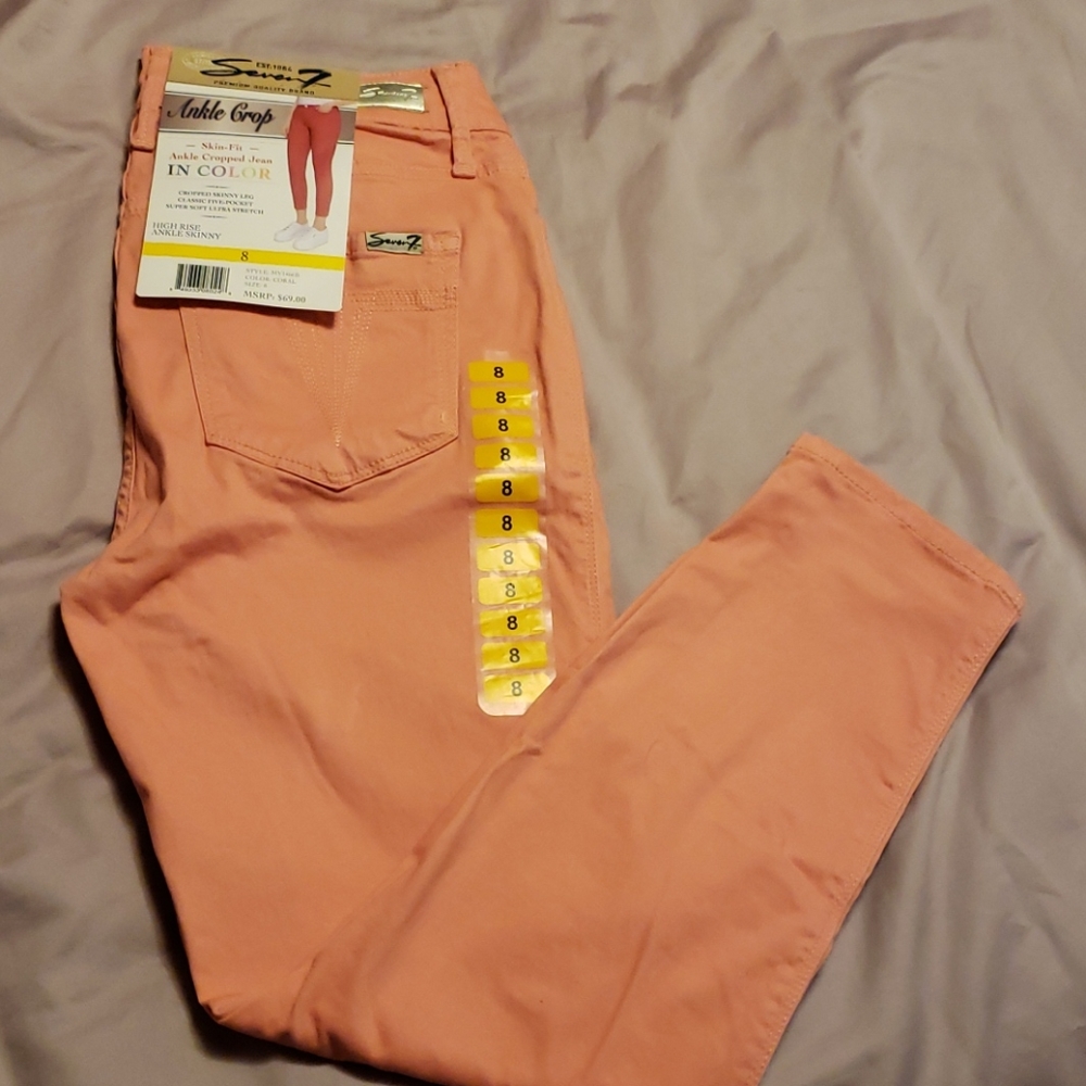 NEW Seven7 Coral High Rise Ankle Skinny Jeans